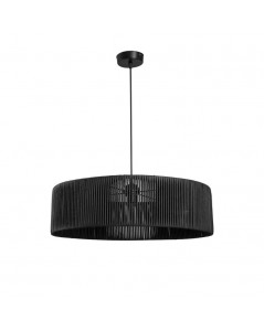 Lampada a sospensione in carta effetto bamboo stile rustico Roya ASZ1749 colore nero
