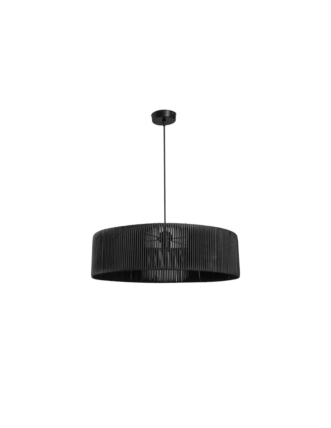 Lampada da soffitto in carta effetto bamboo nero stile rustico Roya ASZ1749