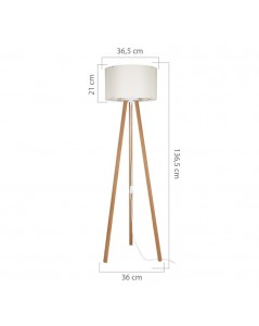 Lampada da Terra Treppiede e Paralume Tessuto Nero Piko Prezzo