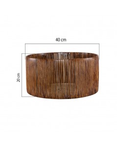 Paralume in Carta Intrecciata Effetto Bamboo Caffè ROYA ASZ1751