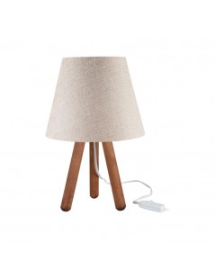 Lampada da tavolo treppiede noce e paralume beige Pino ASZ1452