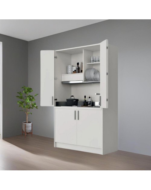 Cucina a scomparsa completa di elettrodomestici Fold bianco 125