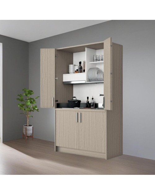 Cucina a scomparsa completa di elettrodomestici Fold olmo 125