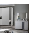 Camera da letto Manon con armadio 2 ante scorrevoli colore bianco e grigio