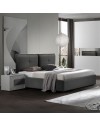 Camera da letto Manon con armadio 2 ante scorrevoli colore bianco e grigio