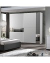 Camera da letto Manon con armadio 2 ante scorrevoli colore bianco e grigio