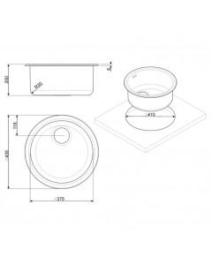 Lavello Incasso Monovasca Rotondo 43.7x43.7 Smeg 10I3PN PVD