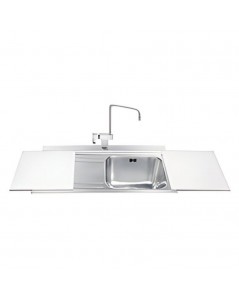 Lavello Incasso 1 Vasca e Gocciolatoio SX con Taglieri in Vetro Smeg