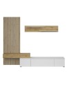 Parete attrezzata porta TV Rebecca 250  colore bianco e rovere