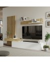 Parete attrezzata porta TV Rebecca 250  colore bianco e rovere