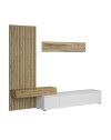 Parete attrezzata porta TV Rebecca 250  colore bianco e rovere