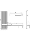 Parete attrezzata porta TV Rebecca 250 cm colore nero e rovere