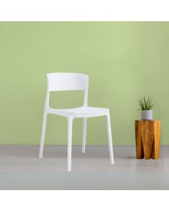 Sedia in polipropilene design moderno Diaspro colore bianco
