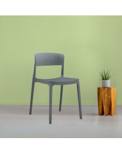 Sedia in polipropilene Diaspro colore grigio scuro