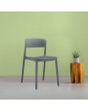 Sedia in polipropilene Diaspro colore grigio scuro