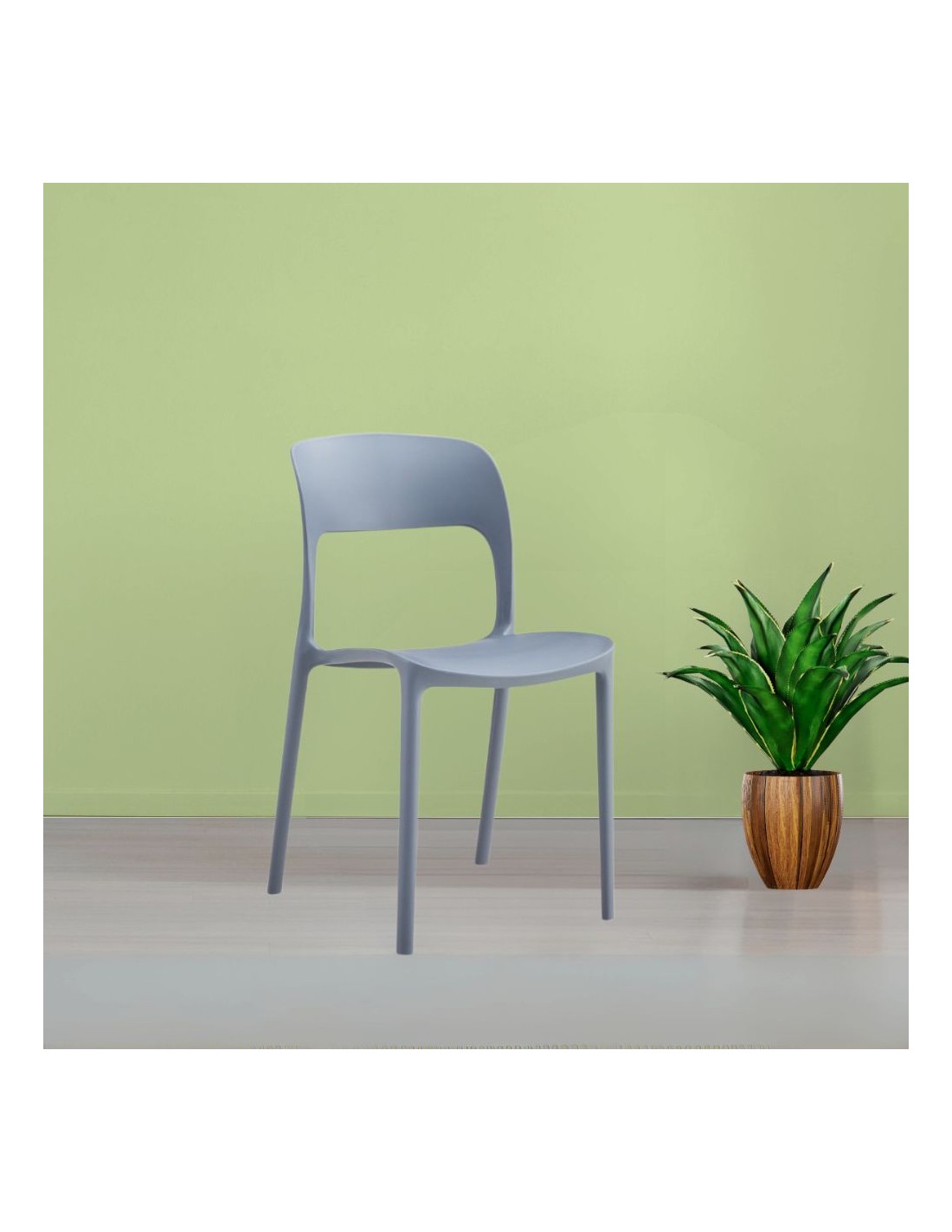 Sedia in polipropilene grigio scuro design moderno Berillo