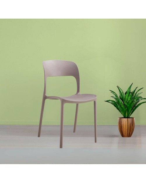 Sedia in polipropilene tortora design moderno Berillo