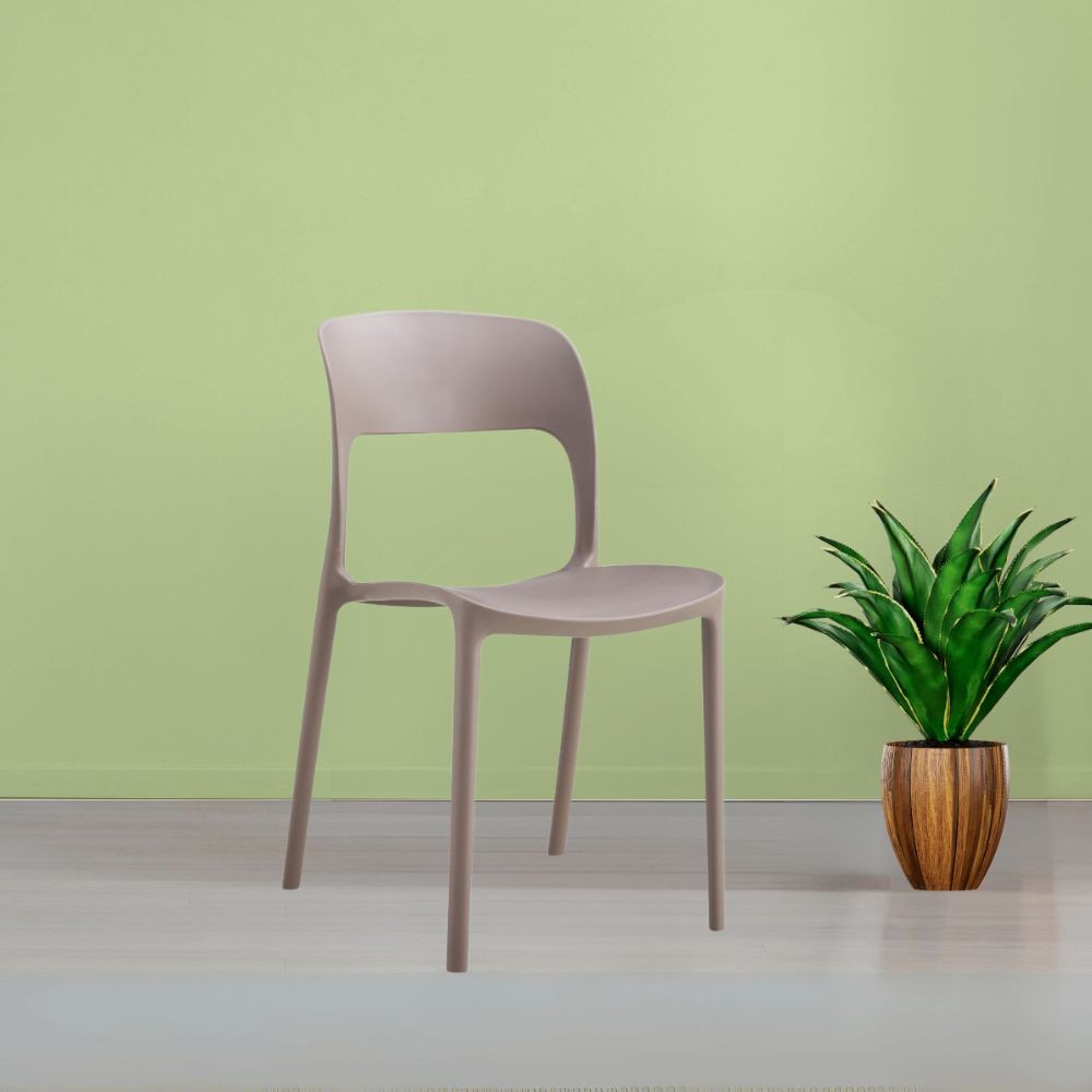 Sedia in polipropilene tortora design moderno Berillo