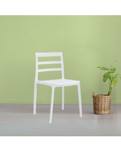 Sedia in polipropilene schienale fasce orizzontali Galena colore bianco