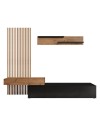 Parete attrezzata porta TV Rebecca 250 cm colore nero e rovere