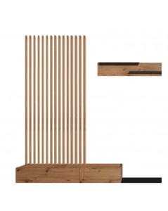 Parete Attrezzata Porta TV Rebecca 250 cm Colore Nero e Rovere