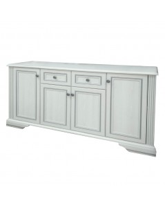 Madia 4 Ante e 2 Cassetti 178.5x45x93.5h White Colore Bianco Vintage