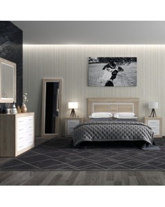 Cassettiera 4 Cassetti Rovere con Frontali Colore Bianco Sara 98x40x82h