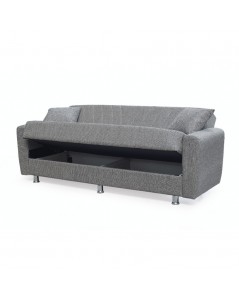 Divano 3 posti con contenitore e funzione letto Poem tortora 210x78x78H