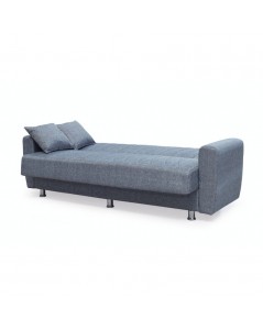 Divano 3 Posti con Contenitore e Funzione Letto Poem Grigio
