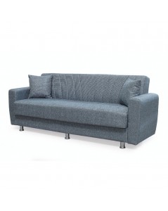 Divano 3 Posti con Contenitore e Funzione Letto Poem Grigio