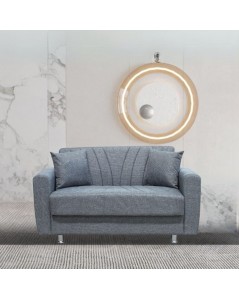 Divano 2 posti con contenitore e funzione letto Poem grigio 149x78x78H