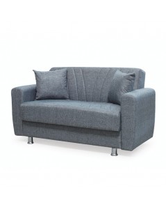 Divano 2 Posti con Contenitore e Funzione Letto Poem Grigio