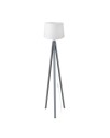 Lampada da terra treppiede grigio con paralume bianco in tessuto DECOGRI3565