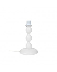 Lampada da Tavolo Base Bianca e Paralume Colore Beige