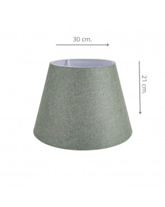 Lampada da Tavolo Base Bianca e Paralume Tessuto Colore Verde