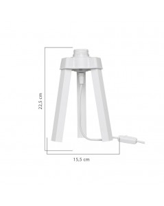 Lampada da Tavolo Treppiede Bianco e Paralume Tessuto Colore Beige