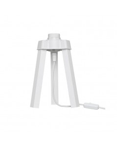 Lampada da Tavolo Treppiede Bianco e Paralume Colore Beige