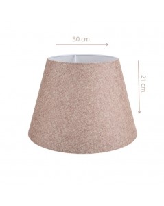 Lampada da Tavolo Treppiede Bianco e Paralume Tessuto Colore Beige