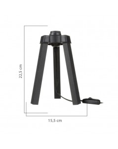 Lampada da Tavolo Treppiede Nero e Paralume Tessuto Colore Bianco