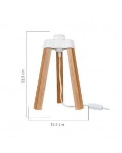 Lampada da Tavolo Treppiede Rovere e Paralume Colore Verde