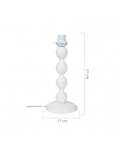 Lampada da Tavolo Base Bianca e Paralume  Colore Beige