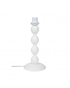Lampada da Tavolo Base Bianca e Paralume  Colore Beige