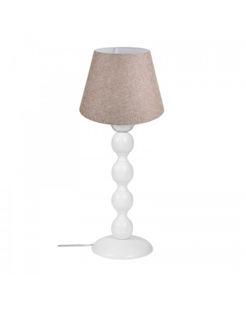 Lampada da tavolo base bianca e paralume colore beige LAGUNAH372634