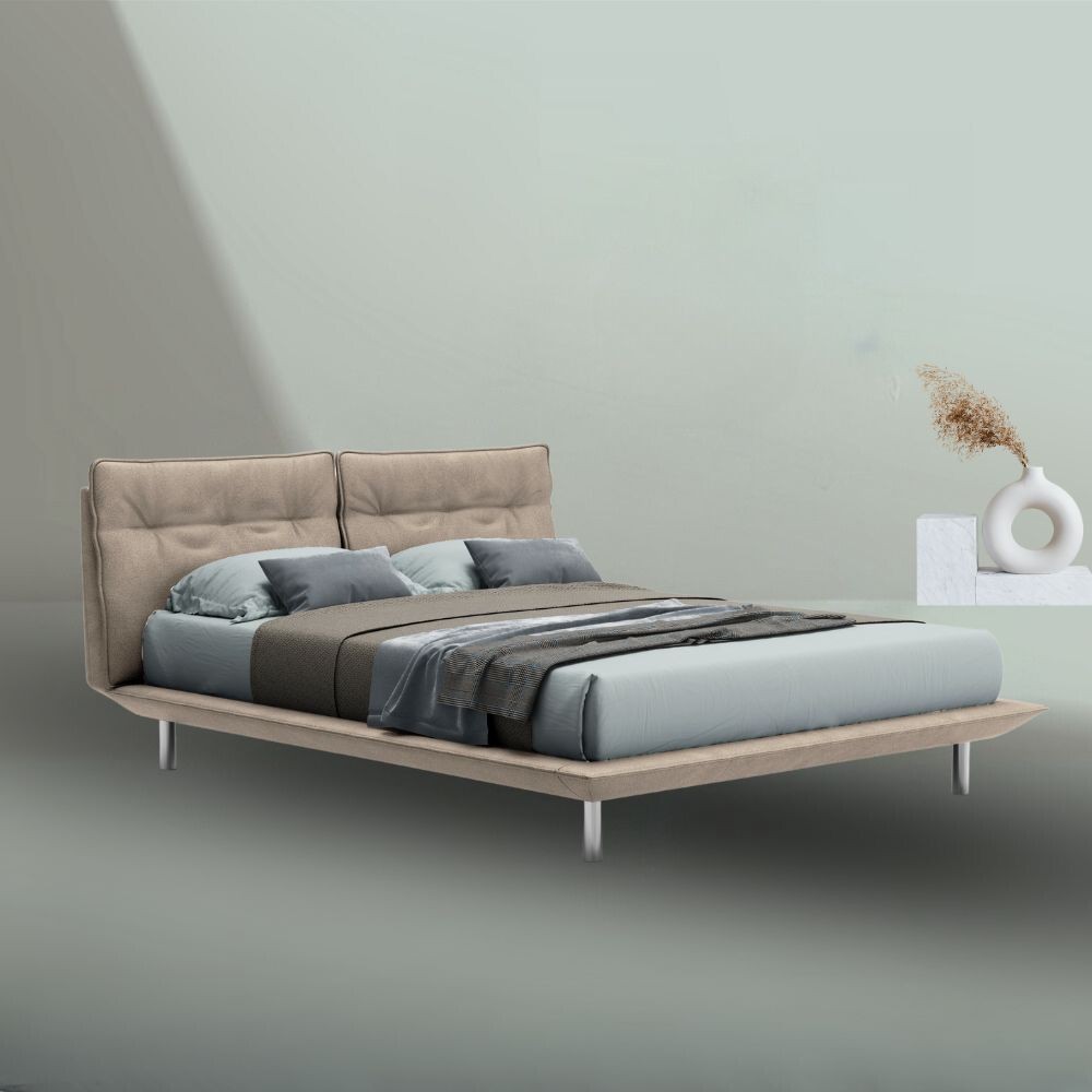Letto matrimoniale moderno Bolt colore beige