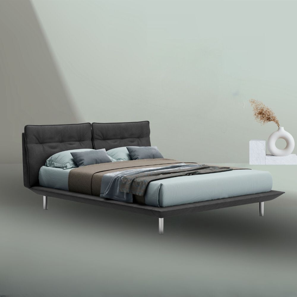 Letto matrimoniale moderno Bolt grigio scuro