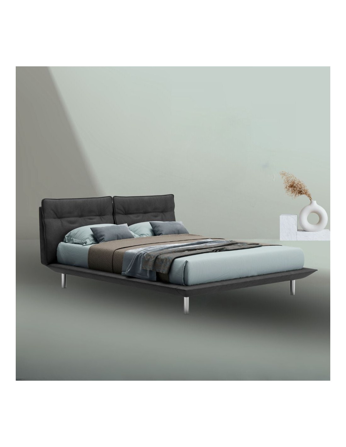 Letto matrimoniale moderno Bolt grigio scuro