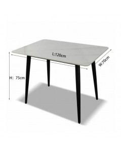 Tavolo Rettangolare Effetto Marmo Bianco Brot 120x70x75H Prezzo