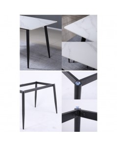 Tavolo Rettangolare Effetto Marmo Bianco Brot 120x70x75H Prezzo