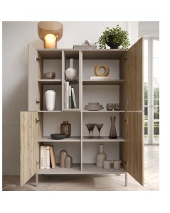 Mobile contenitore 4 ante doppio colore cashmere e rovere cadiz Brando 110x43x150H