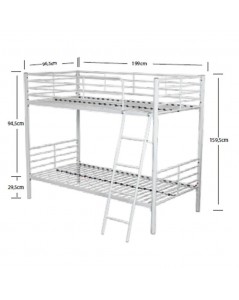Letto a Castello in Metallo Monza Colore bianco Prezzo